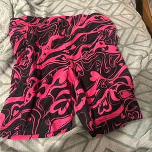 Stylish Pink and Black Women's Shorts